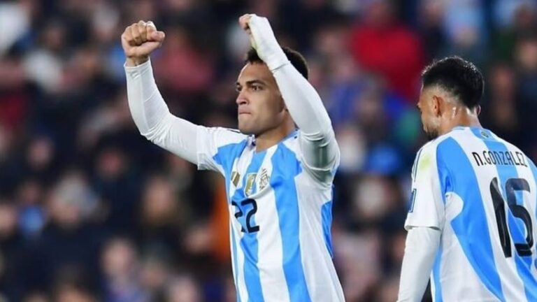Lautaro Martínez marcó el 2-0 de Argentina ante Venezuela