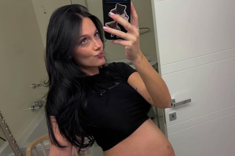 Oriana Sabatini sorprendió con un look black bride en la recta final de su embarazo y encendió las redes
