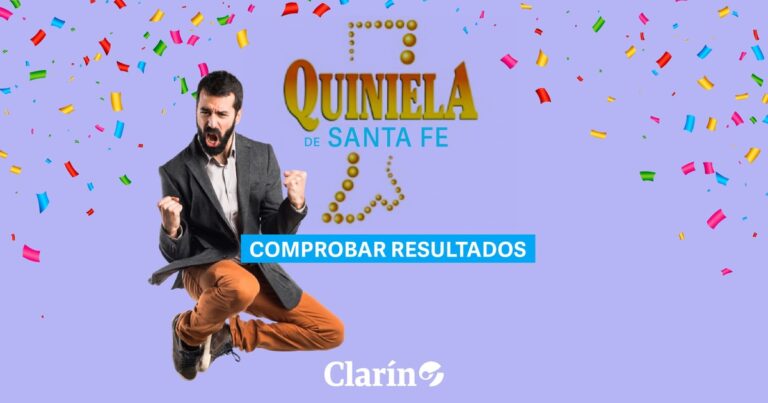 Logo de la Lotería de Santa Fe y números de quiniela