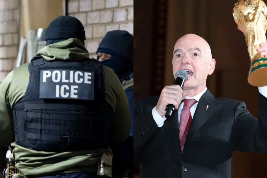 Logo de Amnistía Internacional junto al emblema del Mundial 2026