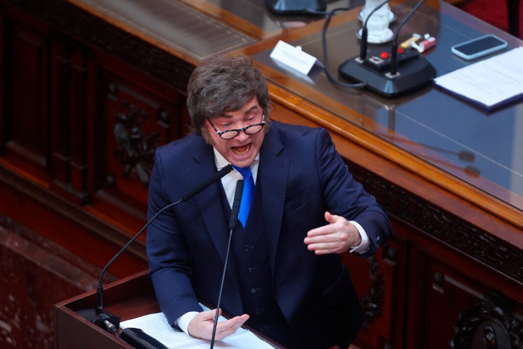 Imagen del Congreso de la Nación Argentina con el proyecto de reforma electoral