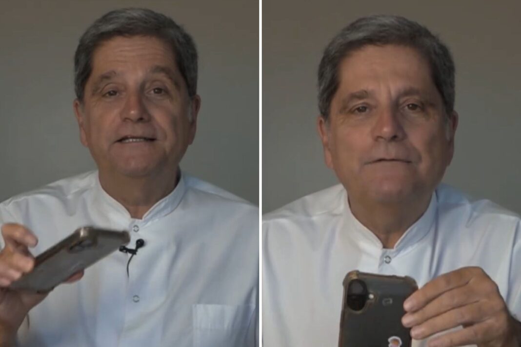 El cardiólogo Jorge Tartaglione durante una entrevista explicando conceptos sobre atención y salud.