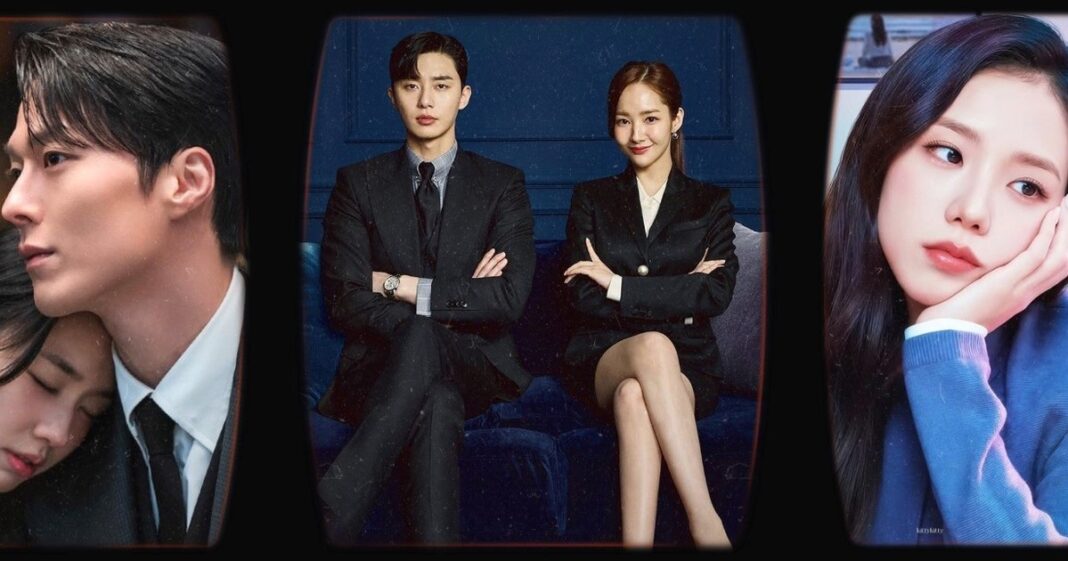 Personajes de K-Drama en un entorno de oficina moderna