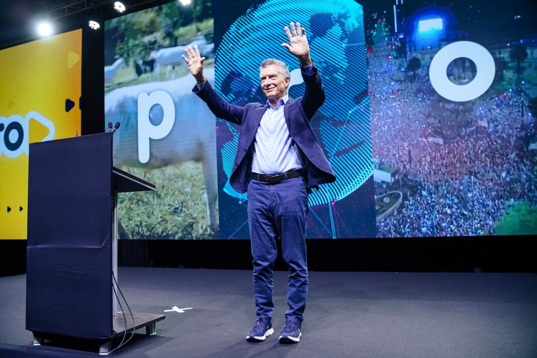 El expresidente Mauricio Macri durante el inicio de su gira federal en Resistencia, Chaco.