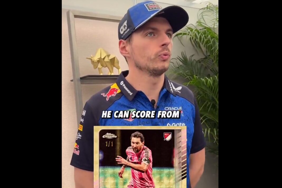 Max Verstappen, piloto de Fórmula 1, y Lionel Messi, futbolista argentino.