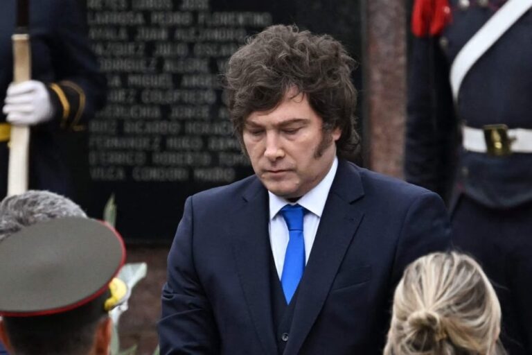 El presidente Javier Milei durante una declaración pública.