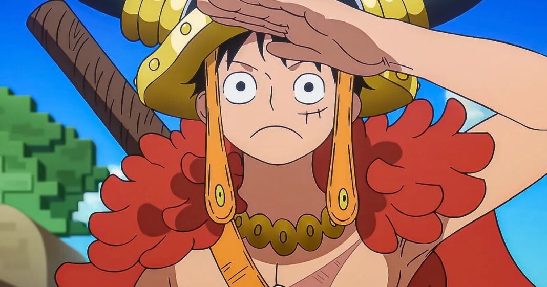 Ilustración promocional del capítulo 1158 de One Piece en la isla de Elbaph.