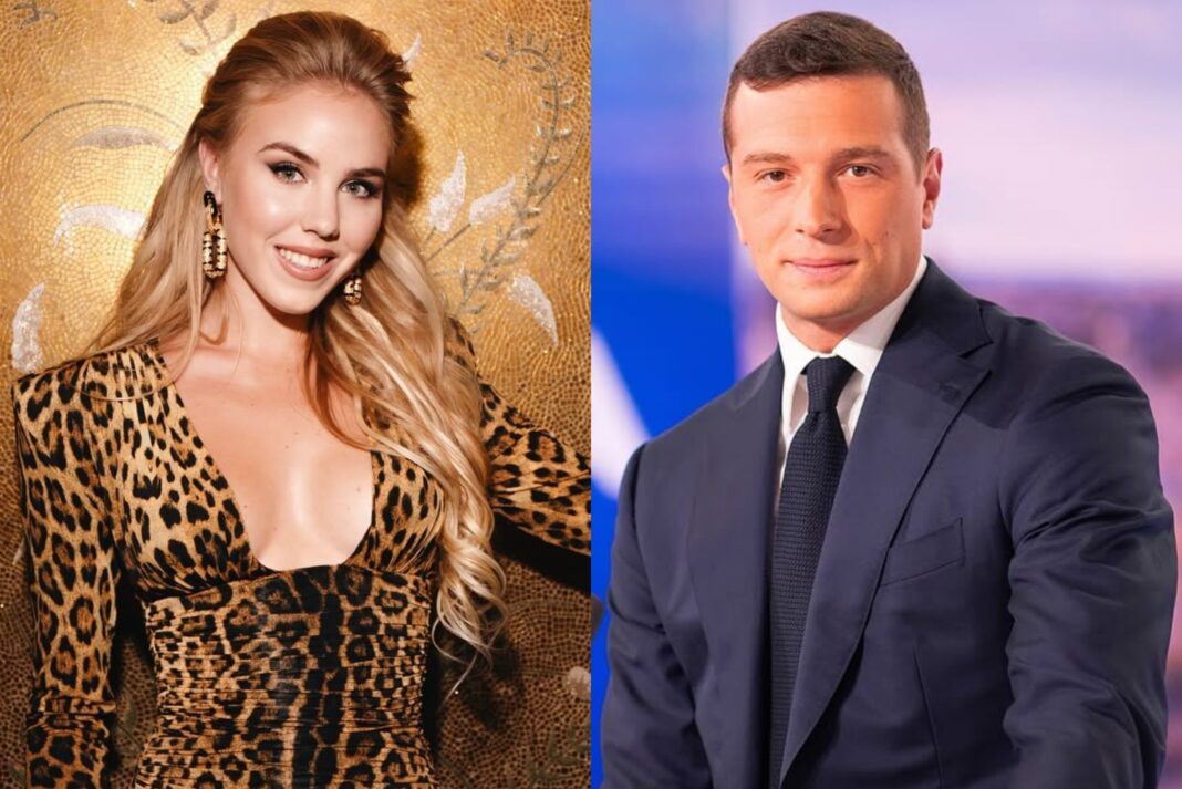 Jordan Bardella y María Carolina de Borbón-Dos Sicilias paseando en Córcega, imagen publicada por Paris Match.