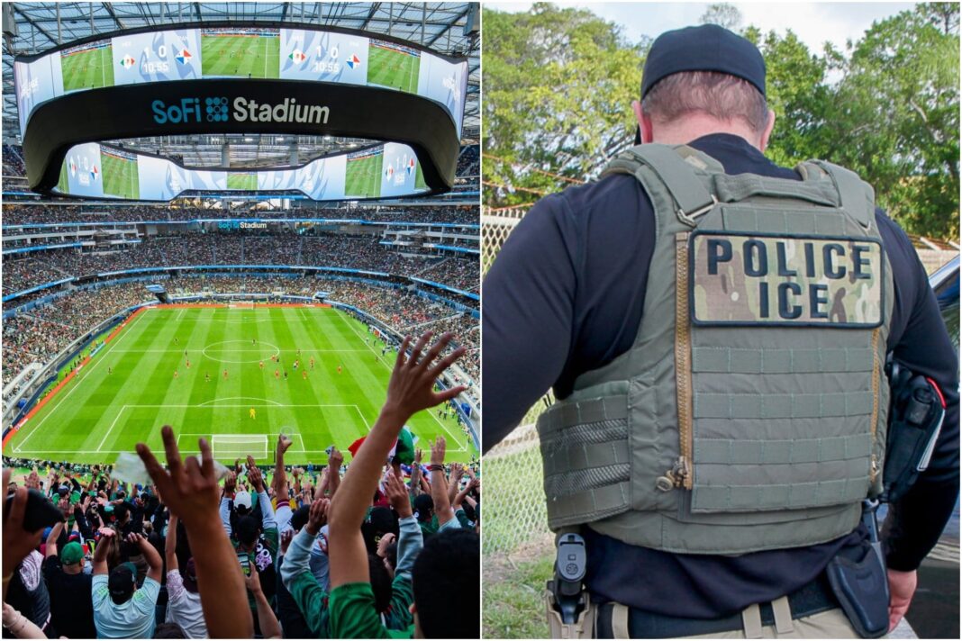 Trabajadores del sector de la hostelería y exterior del SoFi Stadium en Los Ángeles, sede del Mundial 2026.