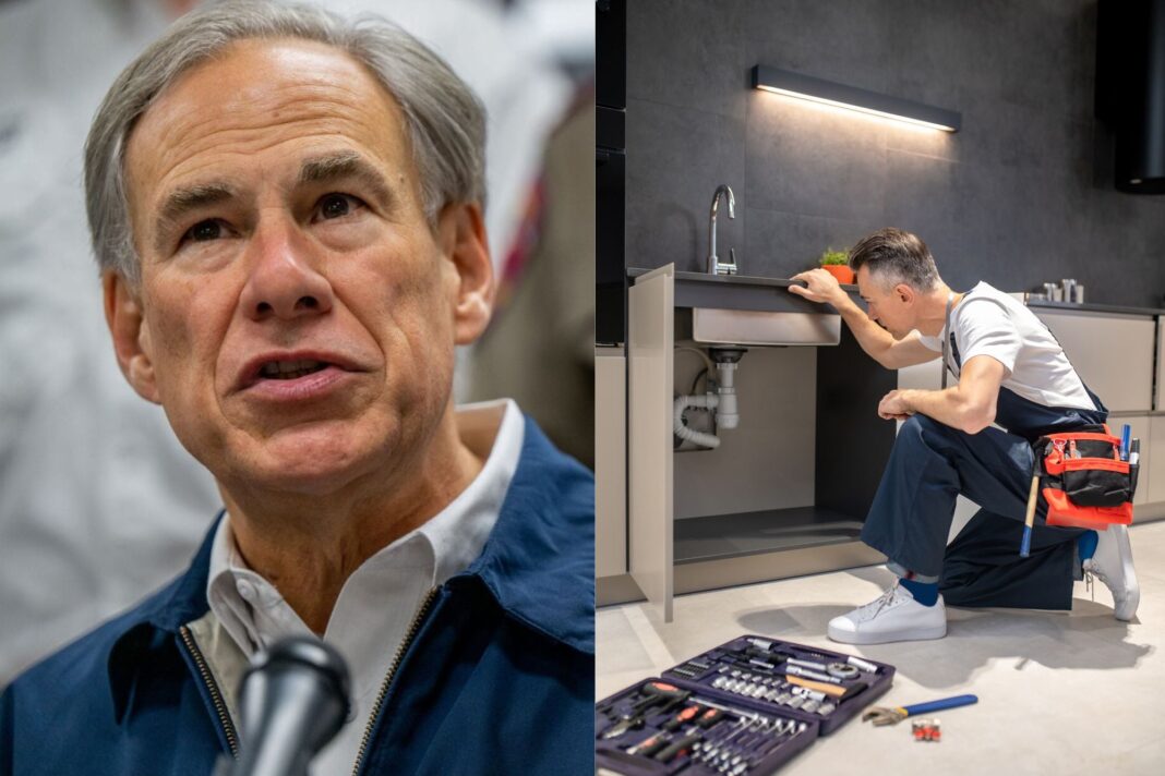 Gobernador de Texas Greg Abbott durante anuncio de subvención para capacitación laboral