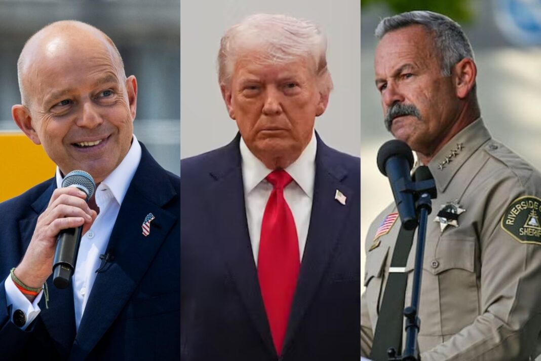 Donald Trump y Steve Hilton, precandidatos republicanos en California