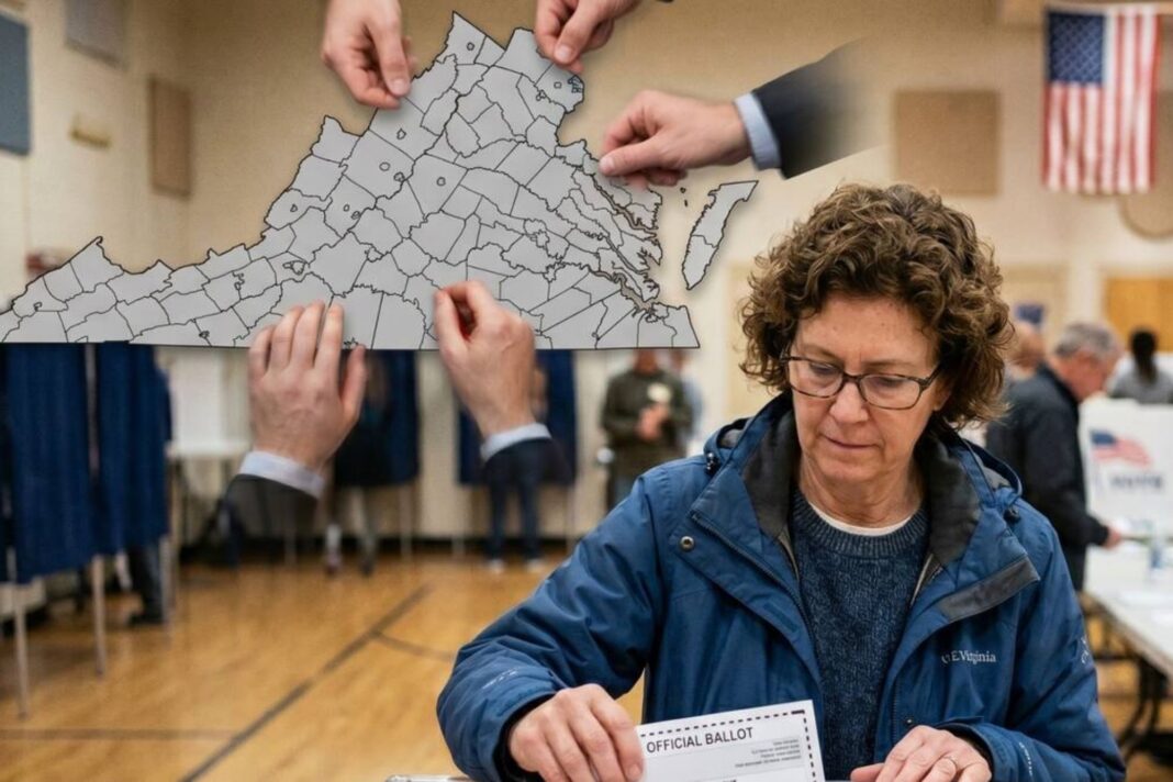 Personas votando en un centro electoral en Virginia, Estados Unidos.