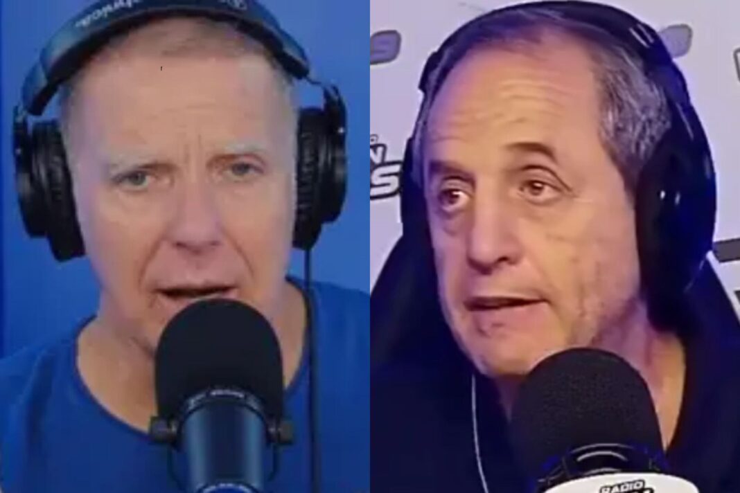 Alejandro Fantino y Ernesto Tenembaum discuten en un programa de radio