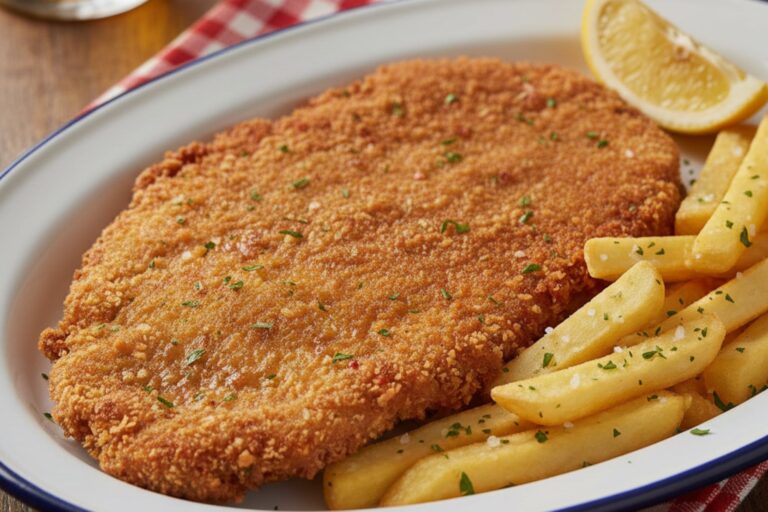 Milanesa con puré de papas, plato típico argentino